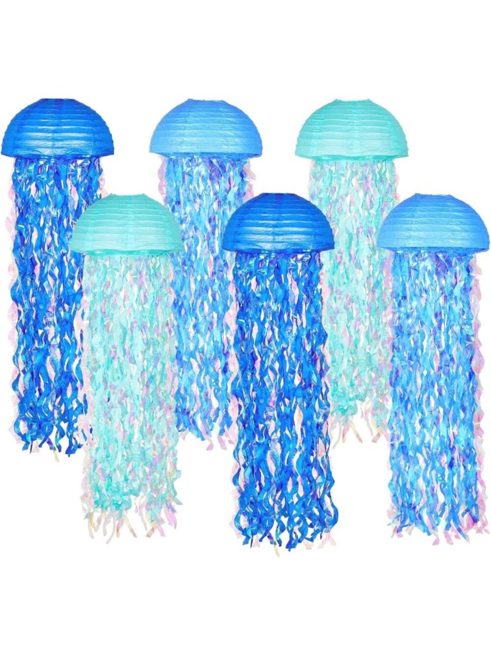 Under the Sea Party Decor - Blue Hanging Jellyfish Paper Lanterns for Events